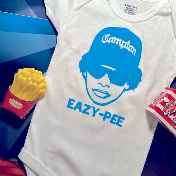 EAZY PEE funny smokn Gangsta Rap Godfather Compton hip-hop soft baby onesie 6-9M - Picture 14 of 15